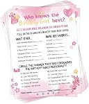 Who Knows The Birthday Girl Best, Birthday Would She Rather Game Cards for Teens & Kids Girls Sleepover Party - Pink, Set of 30 (15x20cm, Double-Sided)
