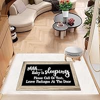 Vista 4 de Letrero de dormir para puerta, siestas, letrero de madera para colgar en la puerta, 5.9 x 11.8 pulgadas