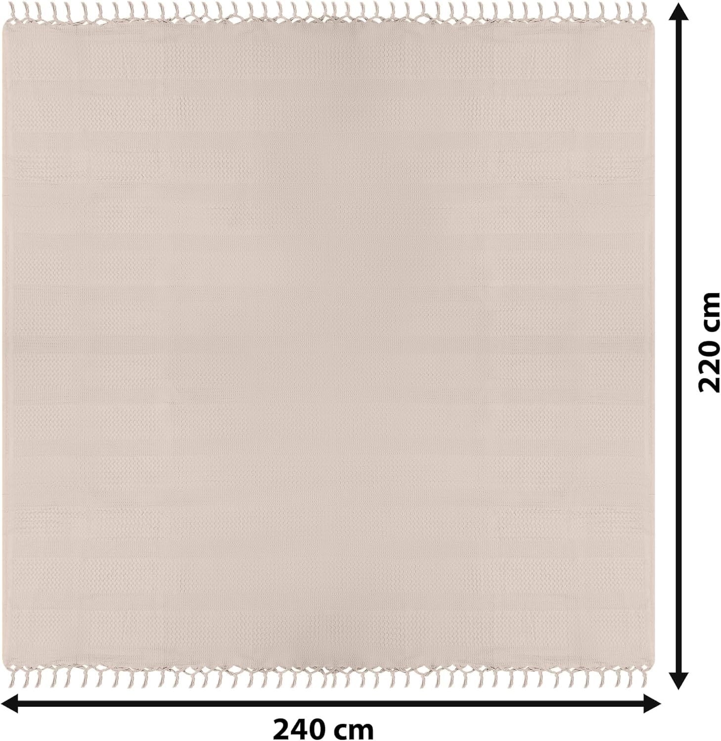 BOHORIA® Bedspread 220 x 240 cm in Waffle Look Santorini Extra Large 100% Cotton Oeko-Tex® Throw for Sofa Armchair and Bed Sofa Blanket Wool Blanket (Sepia) - Image 2