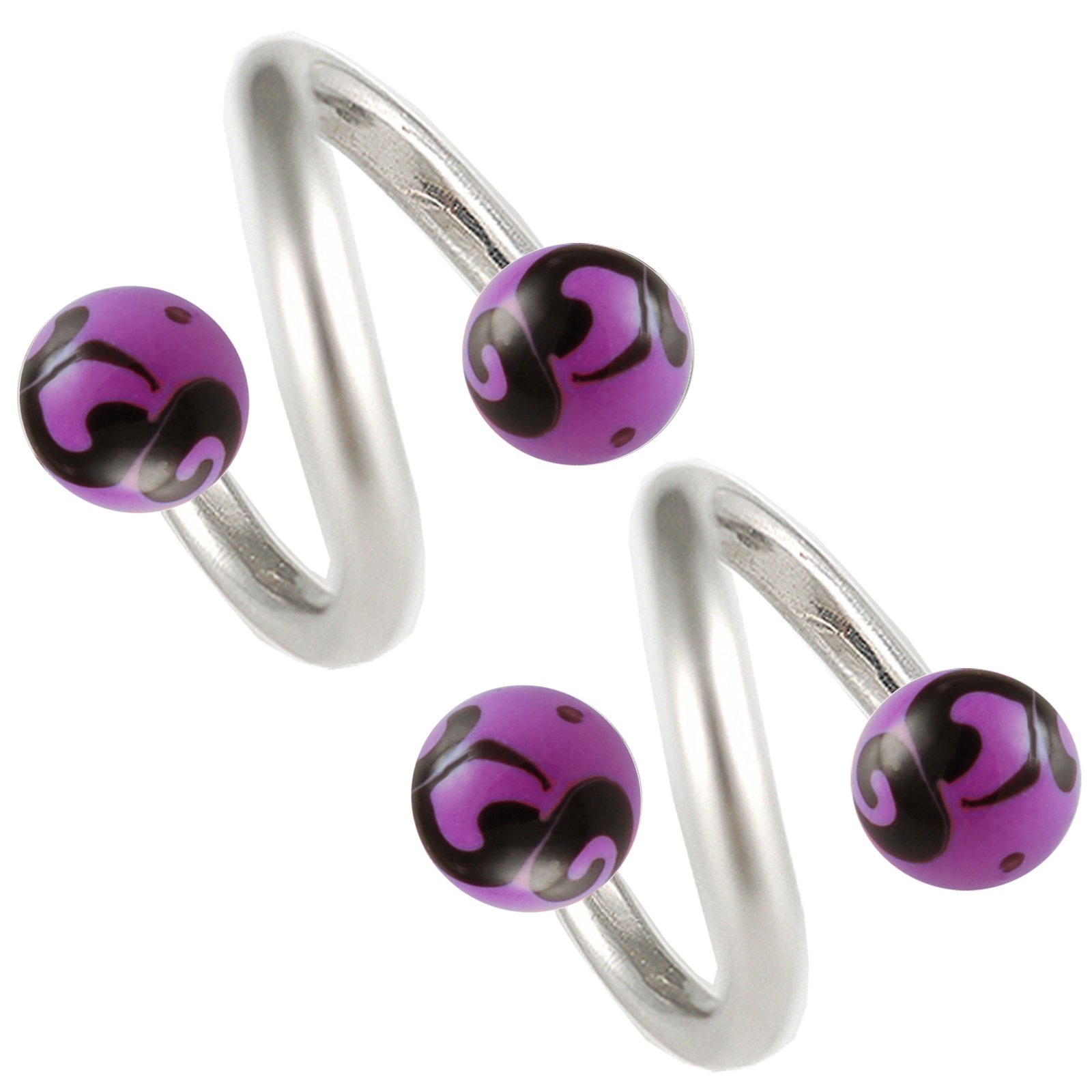 bodyjewellery Cartilage Earring Spiral Barbell Tragus Piercing Hoop 16g 2pcs Twister Barbell Eyebrow Stainless Steel gauges Bars BEBB