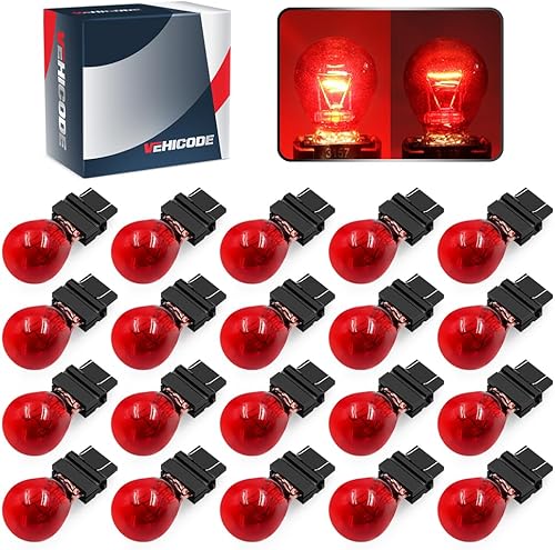 VEHICODE 3057 3157 4057 Bombilla halógena roja luz de señal de giro de freno trasero 12V 3047R 3057R 3157K 3157NA 3157R 4057K 4057R 4157R T25