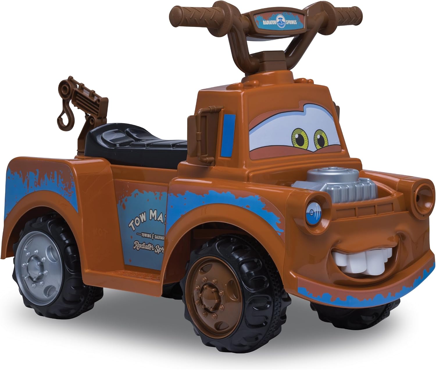 Kid Trax Toddler Disney Cars 3 Tow-Mater Electric Quad Ride-On, Kids 1.5-3 Years Old, 6 Volt Battery and Charger Included, Max Weight 45 lbs, Tow-Mater brown