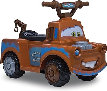 Kid Trax Toddler Disney Cars 3 Tow-Mater Electric Quad Ride-On, Kids 1.5-3 Years Old, 6 Volt Battery and Charger Included, Max Weight 45 lbs, Tow-Mater brown