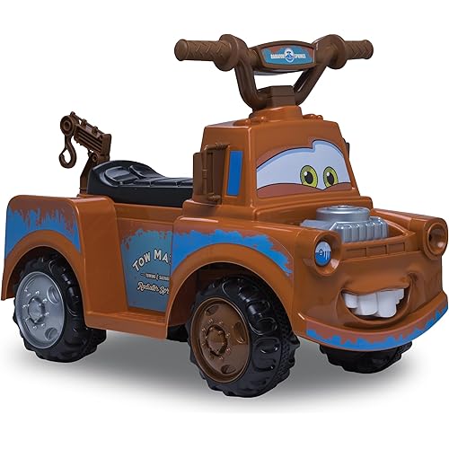 Kid Trax Toddler Disney Cars 3 Tow-Mater Electric Quad Ride-On, Kids 1.5-3 Years Old, 6 Volt Battery and Charger Included, Max Weight 45 lbs, Tow-Mater brown