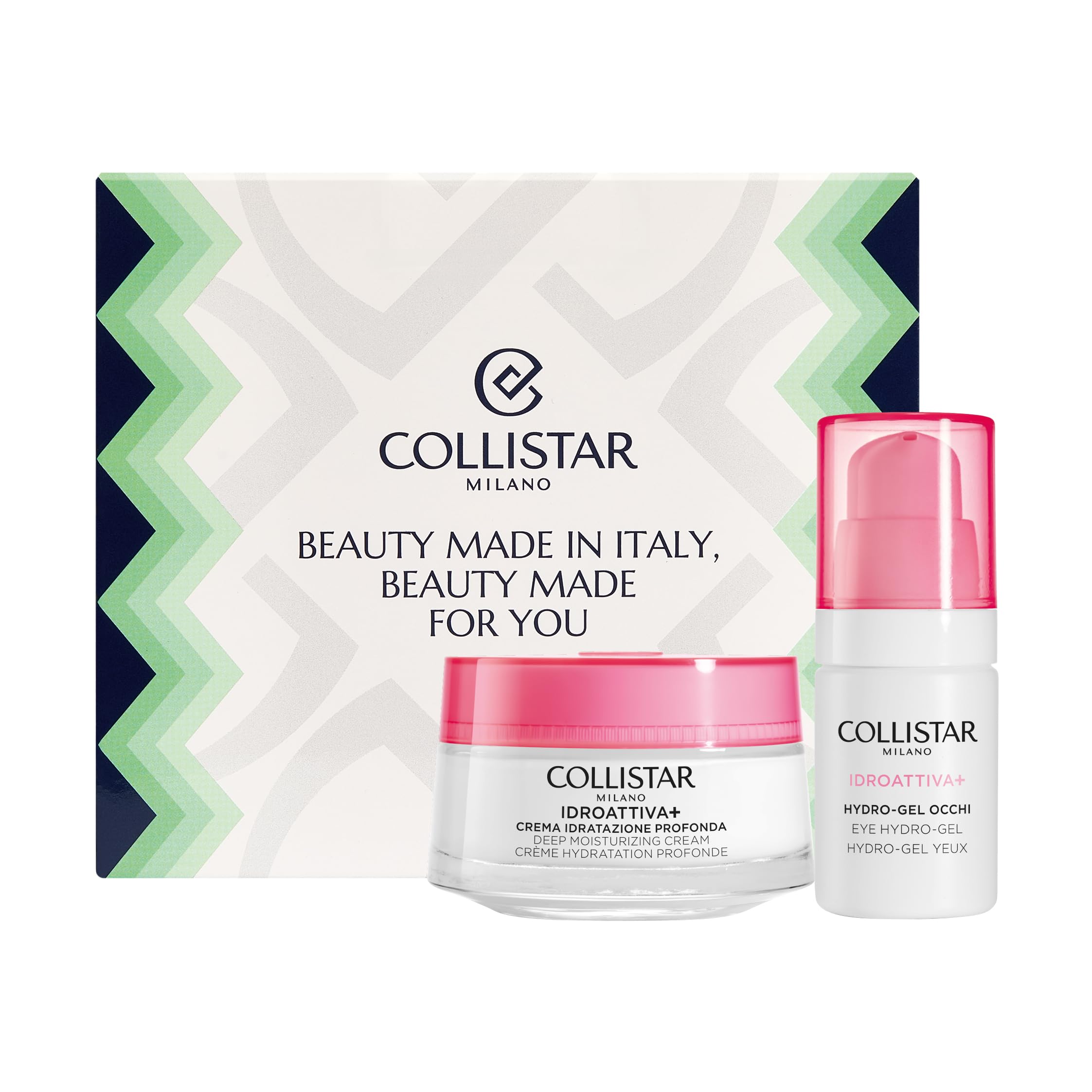 Collistar Cofanetto Regalo Donna Viso IDROATTIVA+, Crema Idratazione Profonda 50ml + Hydro-Gel Contorno Occhi 15ml, Idratazione fino a 100H, Anti-Inquinamento, 100% Vegan