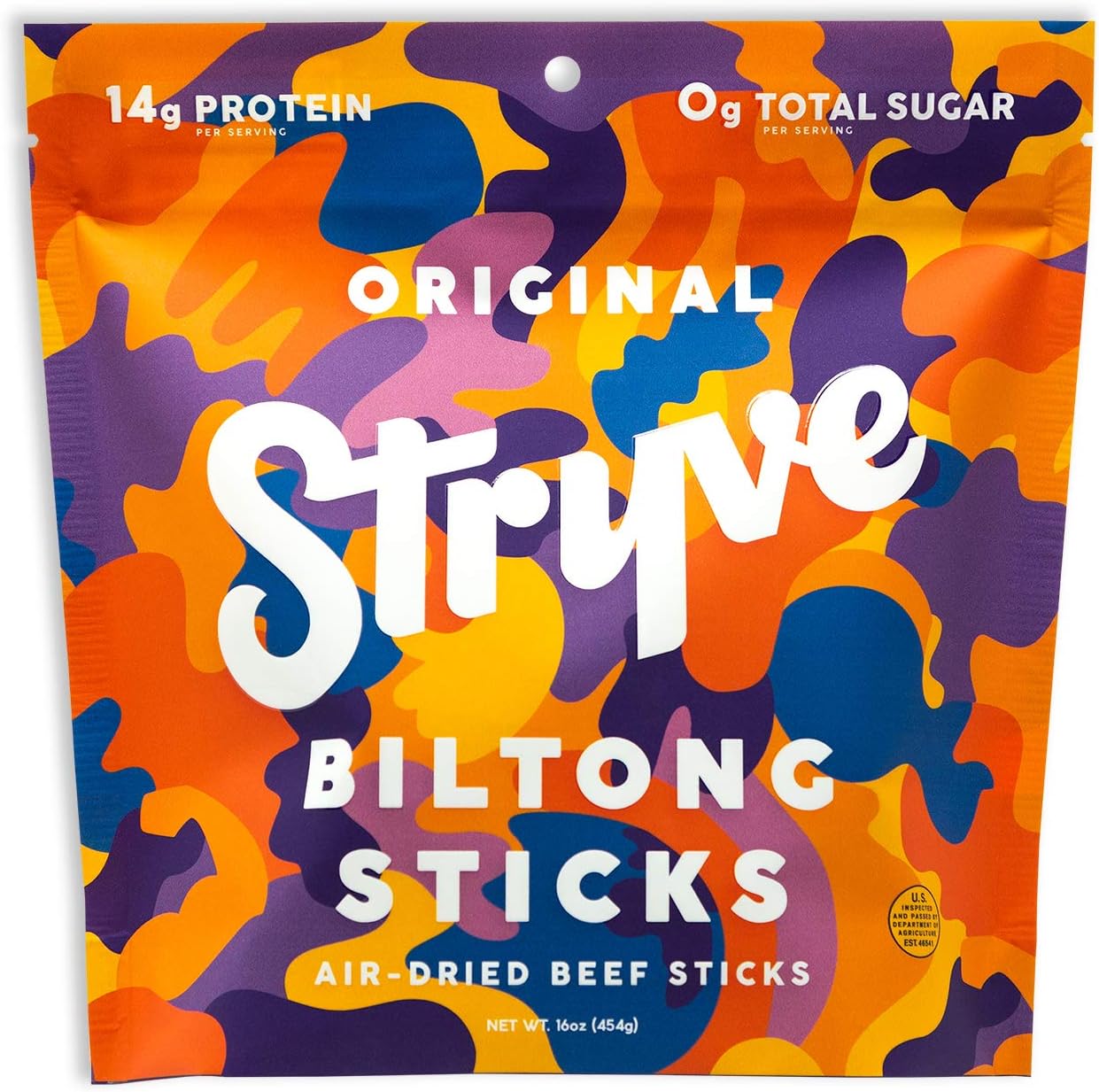 Stryve Mini Snack Beef Sticks. 14g Protein, Sugar Free, No Carbs, Gluten Free, No Nitrates, No MSG, No Preservatives. Keto and Paleo Friendly. Original, 16oz