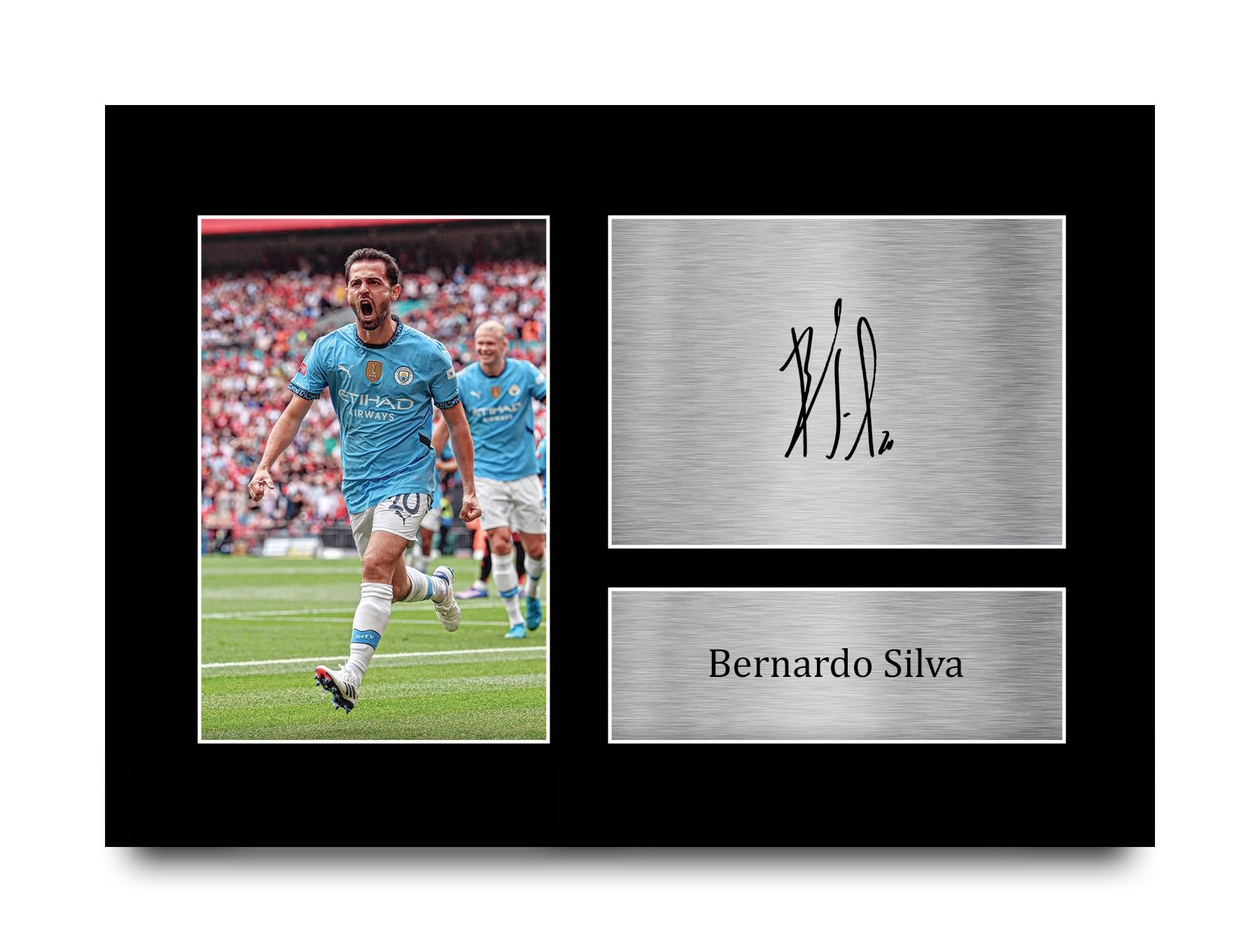 HWC Trading Bernardo Silva Manchester CIty Man City Gifts Printed Signed Autograph Picture for Fans and Supporters - A4