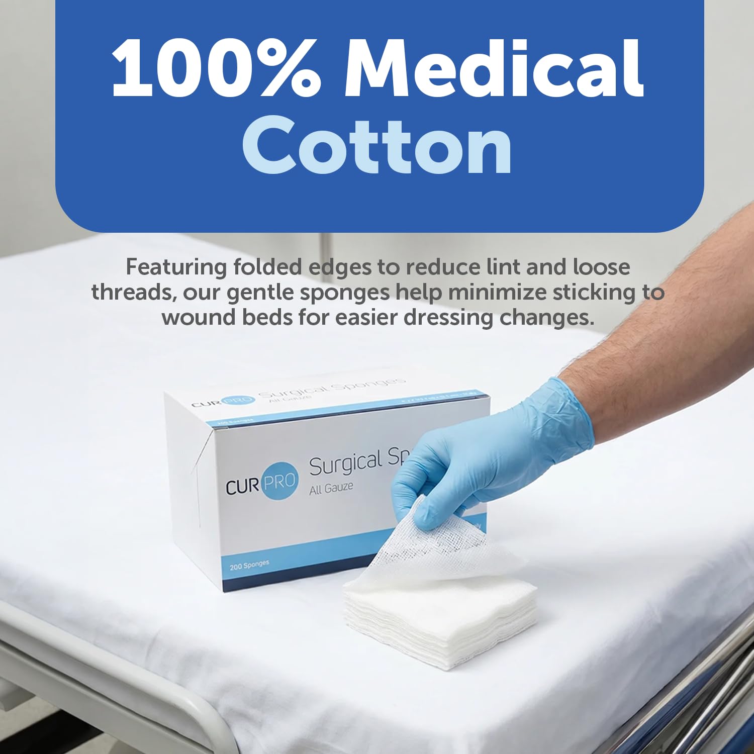 Dynarex Surgical Gauze Sponges, Non-Sterile Pads for General Cleaning and Wound Packing, Made from 100% Absorbent Cotton, 4" x 4," 12-Ply and Latex-Free, 1 Box of 200 Dynarex Surgical Gauze Sponges — Amazon image 4