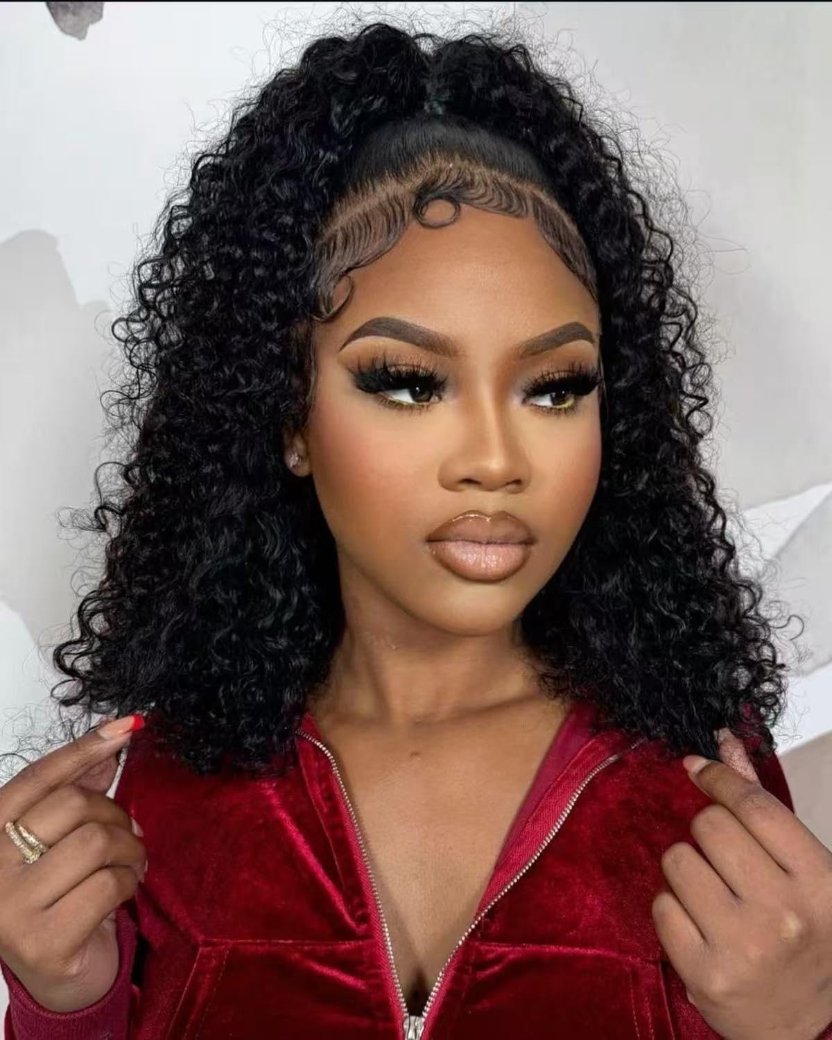 Durya 12 Inch Bob Wig Human Hair 220% Density 13x4 Deep Wave Lace Front Wigs Human Hair Curly Wigs for Black Women Short Bob Wigs Wet and Wavy Lace