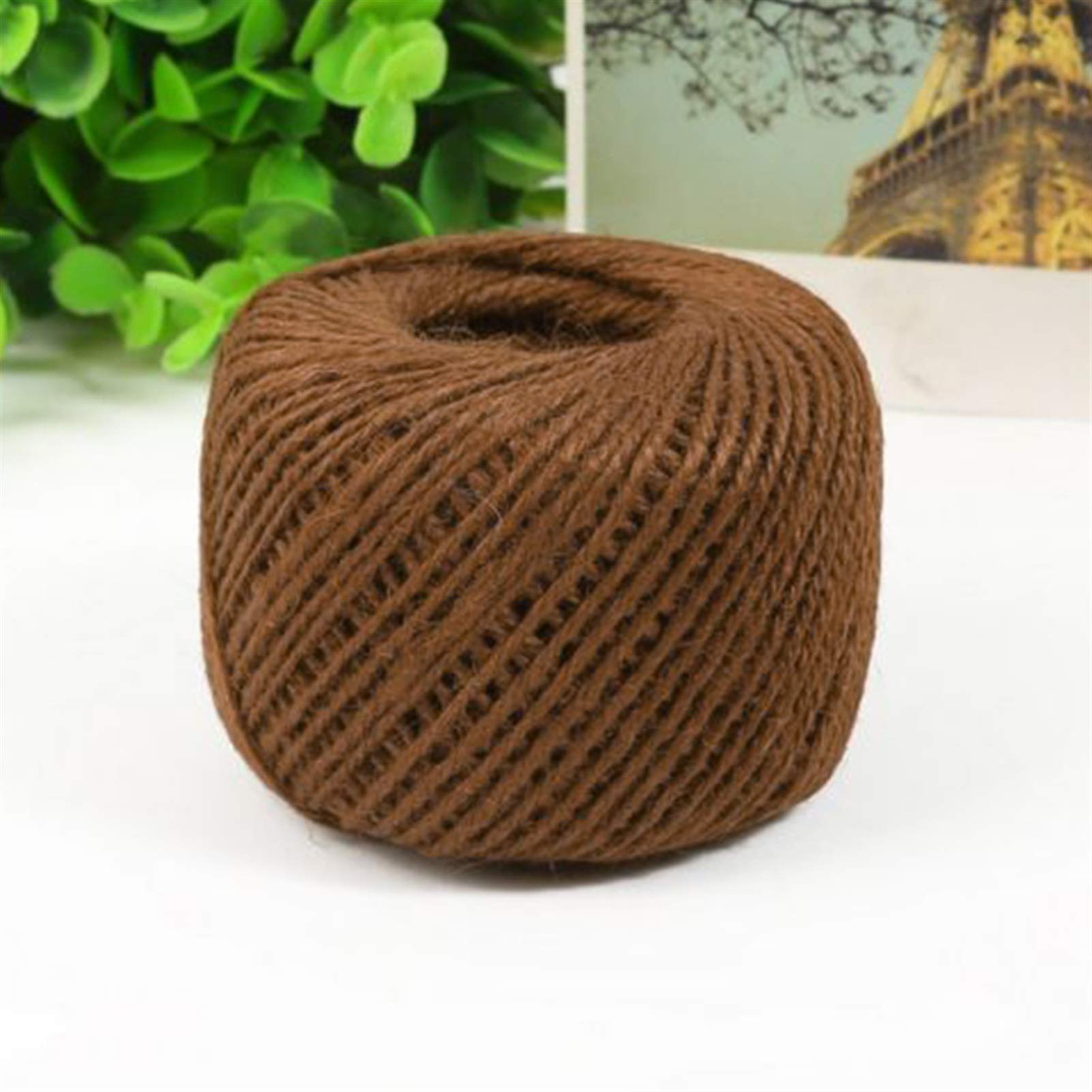 Zkenshan-Natural Jute Twine 50M Burlap Natural Fiber Jute Twine Rope String Knitting Sweater Textile Craft DIY Supplies Clothes Decor, Natural Jute Fiber (Color : Coffee)