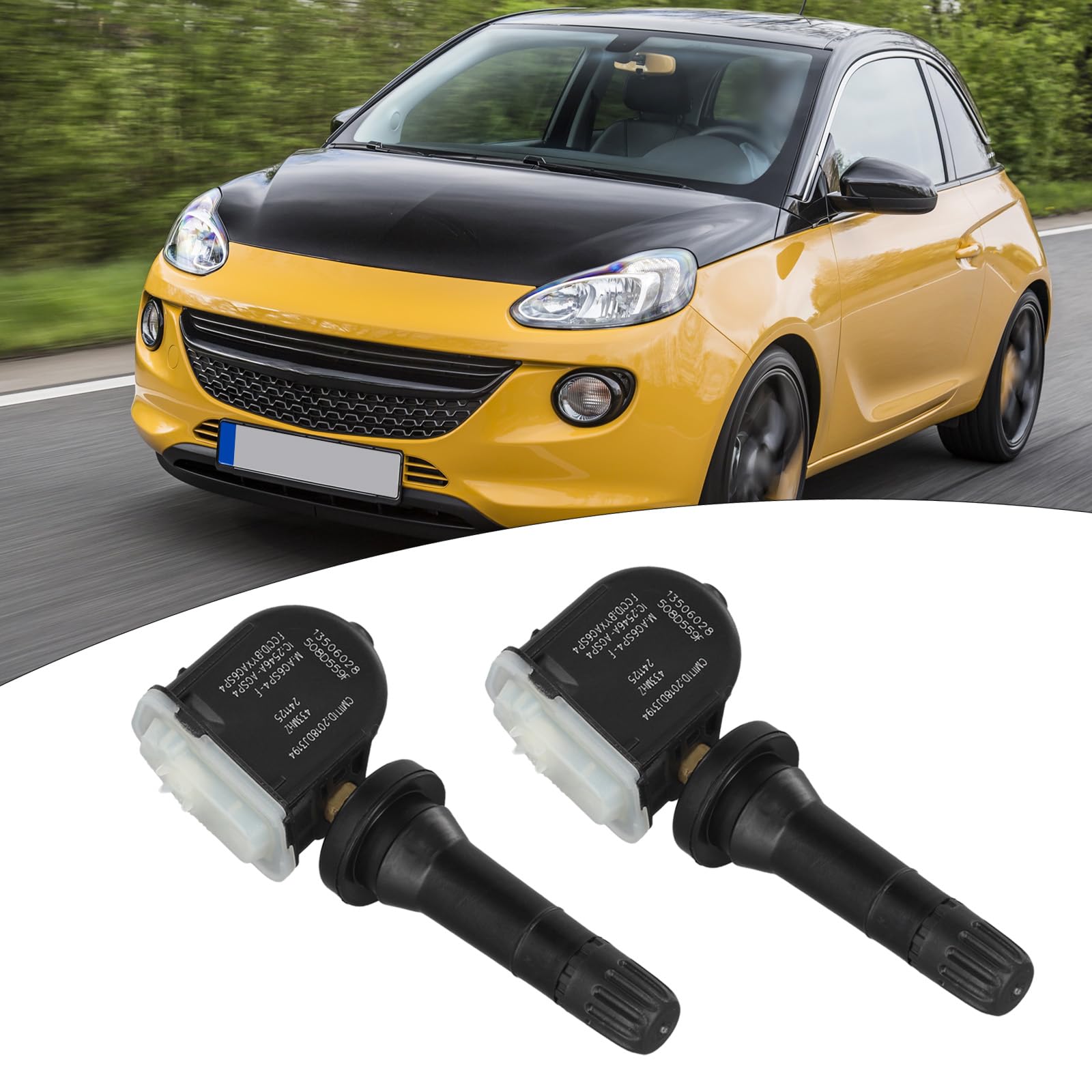 Sensor de monitor de presión de neumáticos para Opel TPMS de repuesto, sensor de presión de neumáticos, prevención de fugas de neumáticos, compatible con Adam Ampera Astra 2012 2017 (4 piezas)
