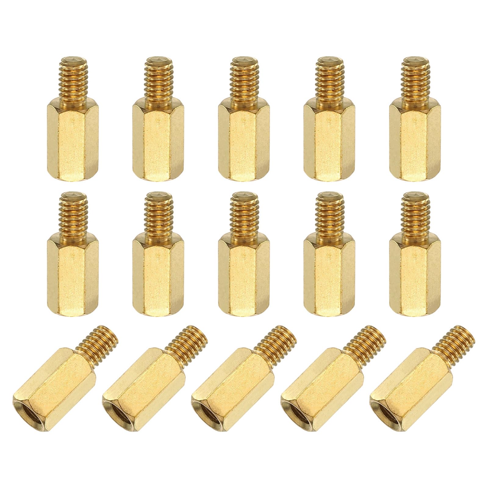 uxcell 15Pcs Male to Female Thread Spacer Screws, M4 x 10mm + 6mm Brass Hex Standoff Screws PCB Motherboard for Drone Quadcopter, Computer and Circuit Board-image-45
