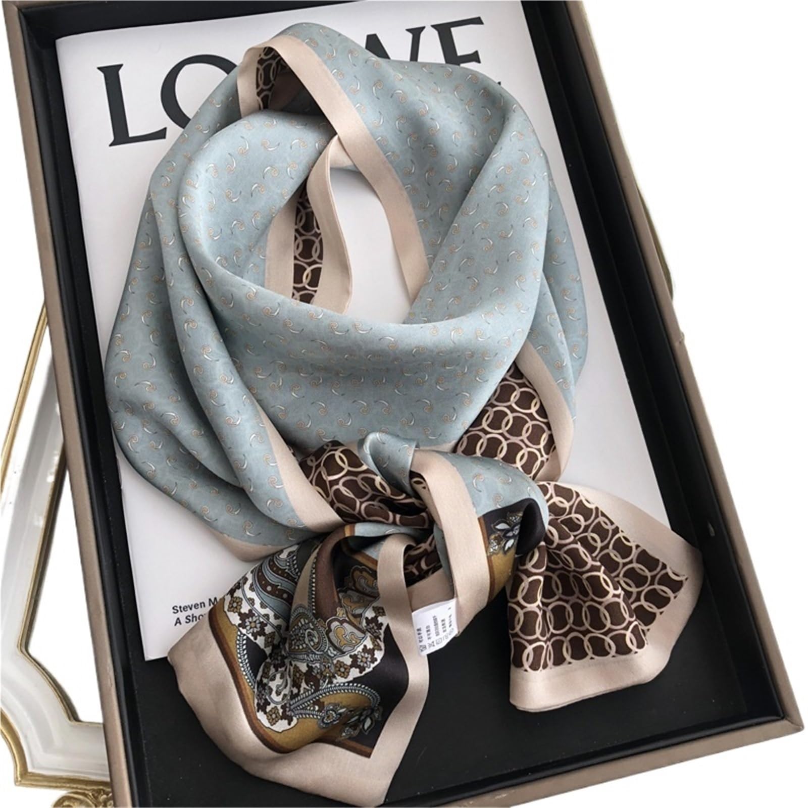 Pañuelo de seda pequeño 1pc Silk Scarf Women Long Ribbon Decoration Neckerchief Print Hairband Hijabs Bandana Scarves Foulard