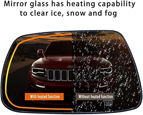 Miniatura 5 de Espejo lateral del conductor de repuesto para Jeep Grand Cherokee 2005 2006 2007 2008 2009 2010, espejos retrovisores laterales exteriores
