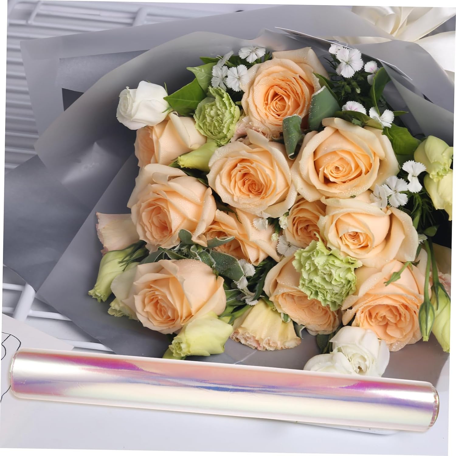 FOMIYES 1Roll Flower Packing Film of Premium Wrapping Material for Bouquets Iridescent Floral Film for Wrapping and Seasonal Decorations