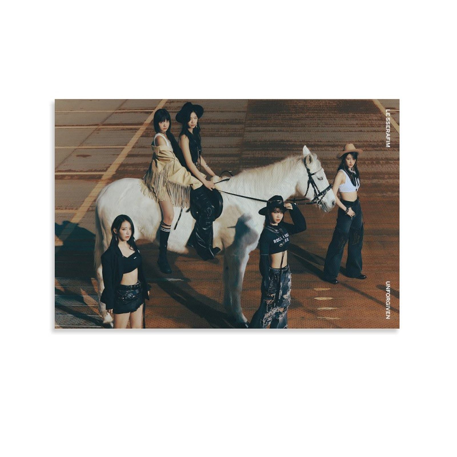 LE SSERAFIM UNFORGIVEN Dusty Amber Music KPOP ARTIST Poster And