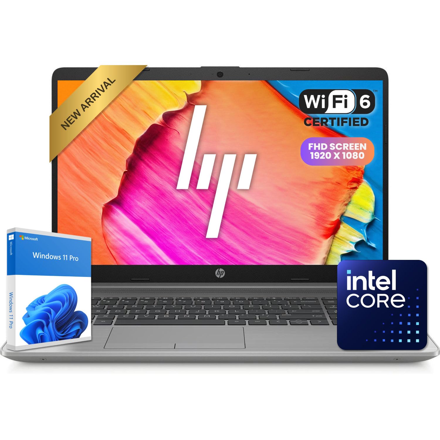 HP 250 G9 Laptop | Intel Processor | 8GB DDR4 RAM | 256GB PCIe SSD | 15.6" FHD 1080p Display | Windows 11 Pro | Wi-Fi 6 & Ethernet | Full-Size