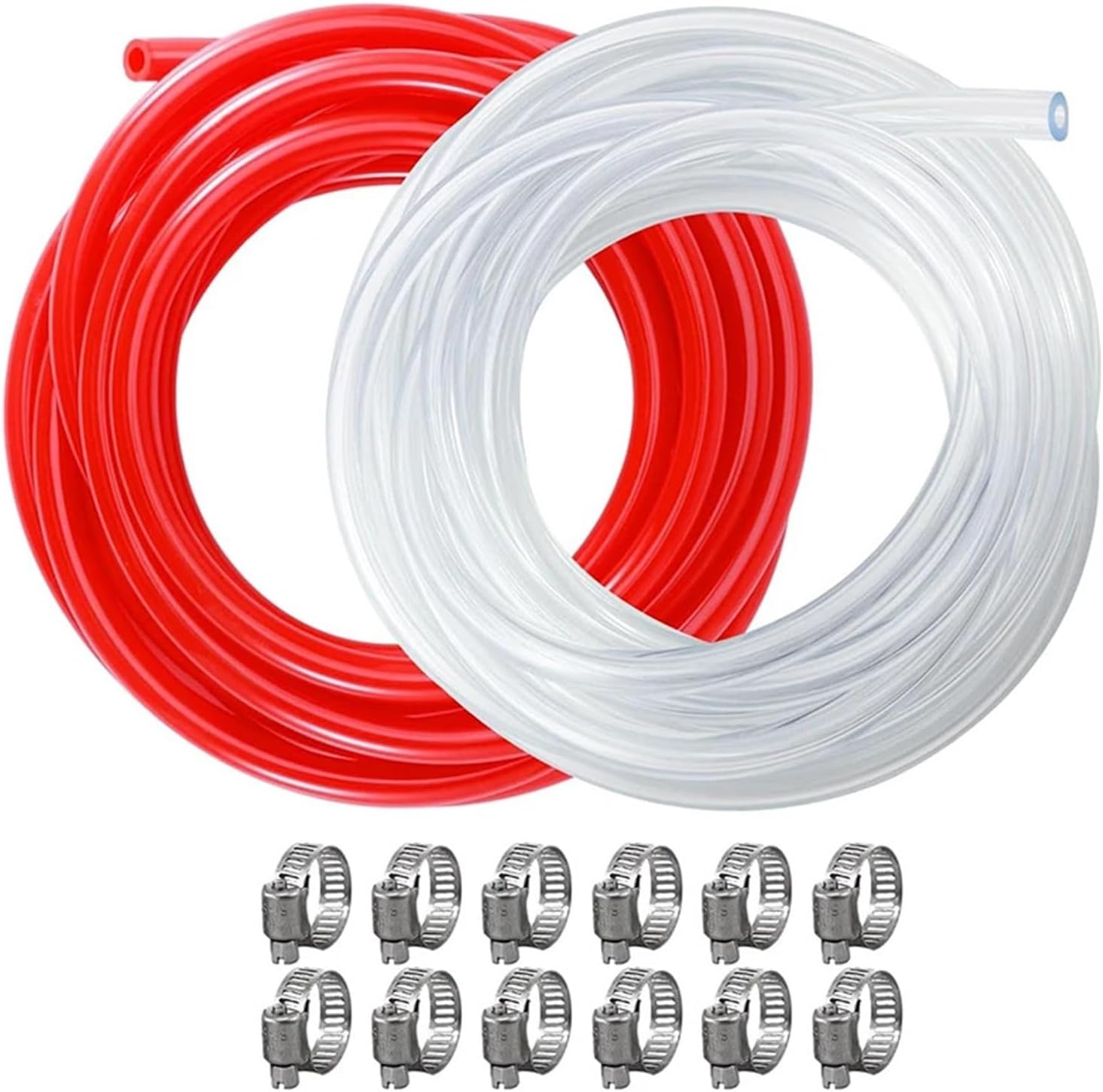 Brewing Accessories Kegerator Co2 Gas Line Beer Tube 3M Gas Hose + 3M Beer Line with Hose Clamp for Home Brewing Beer Tower Beer Keg Brewing Accessories