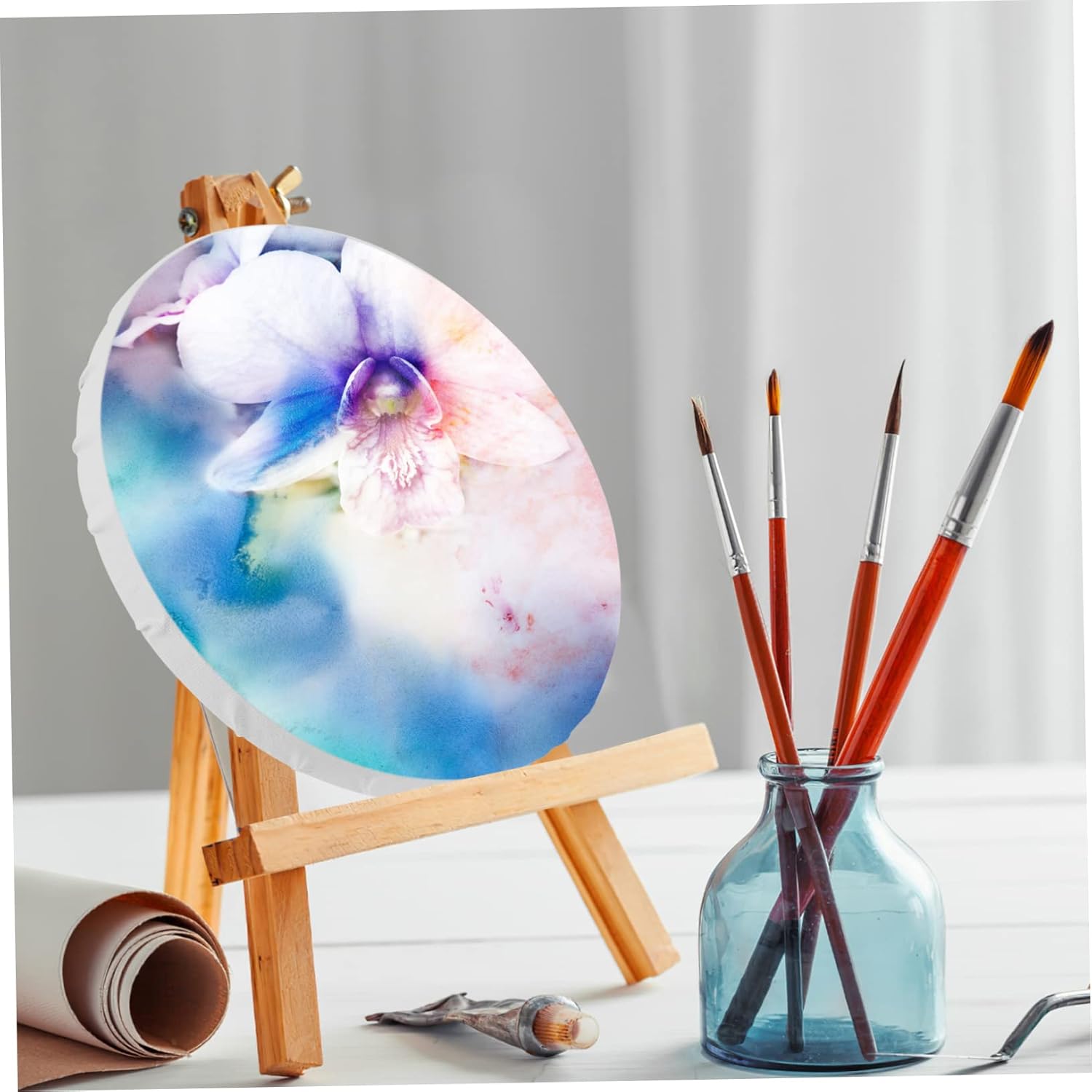 3pcs Round Canvas Panels for Painting Durable Cotton and Linen Boards for Oil Acrylic and Watercolor Art Projects Artists and DIY Crafts