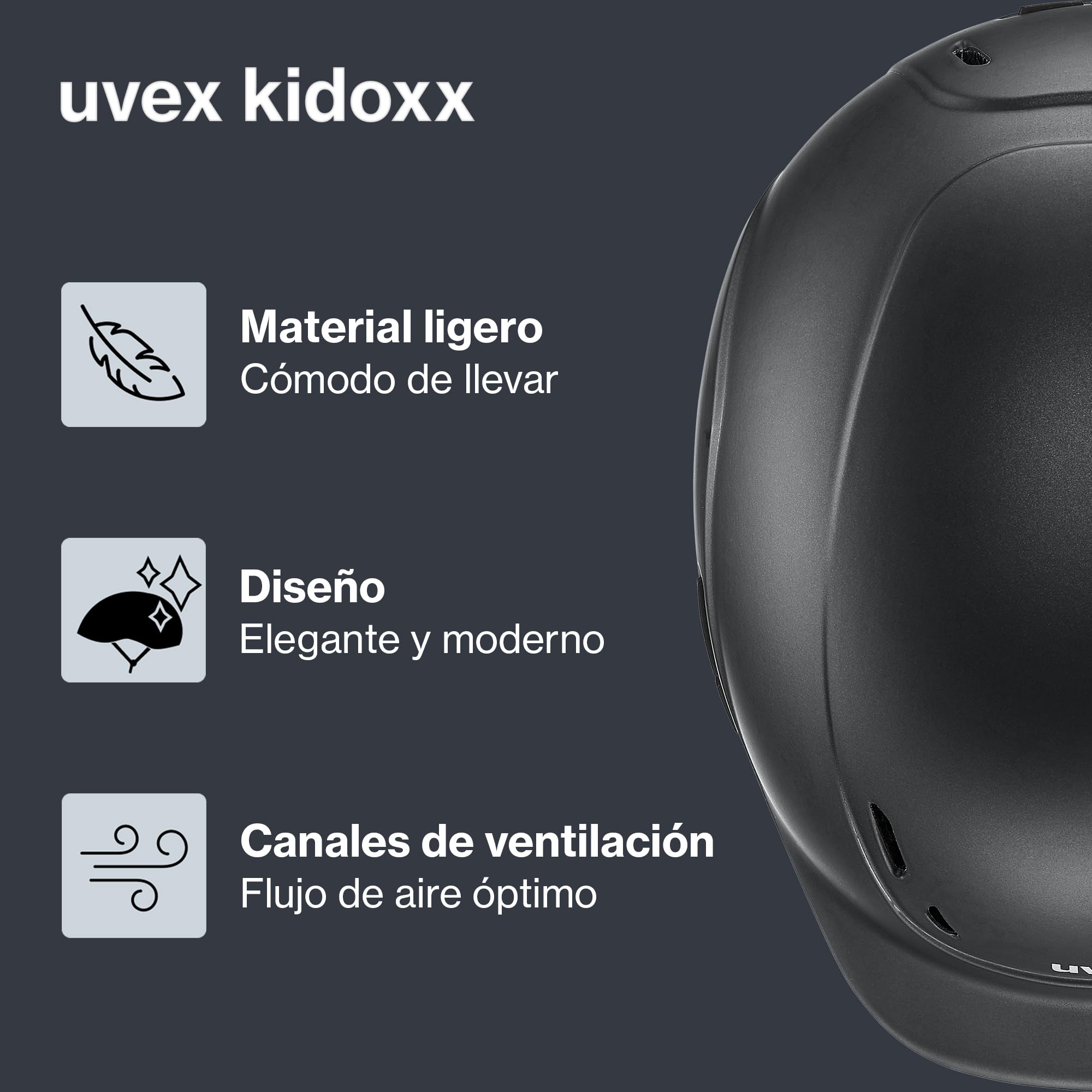 uvex kidoxx – Casco de equitación Infantil Ligero con Ajuste Individual y ventilación óptima