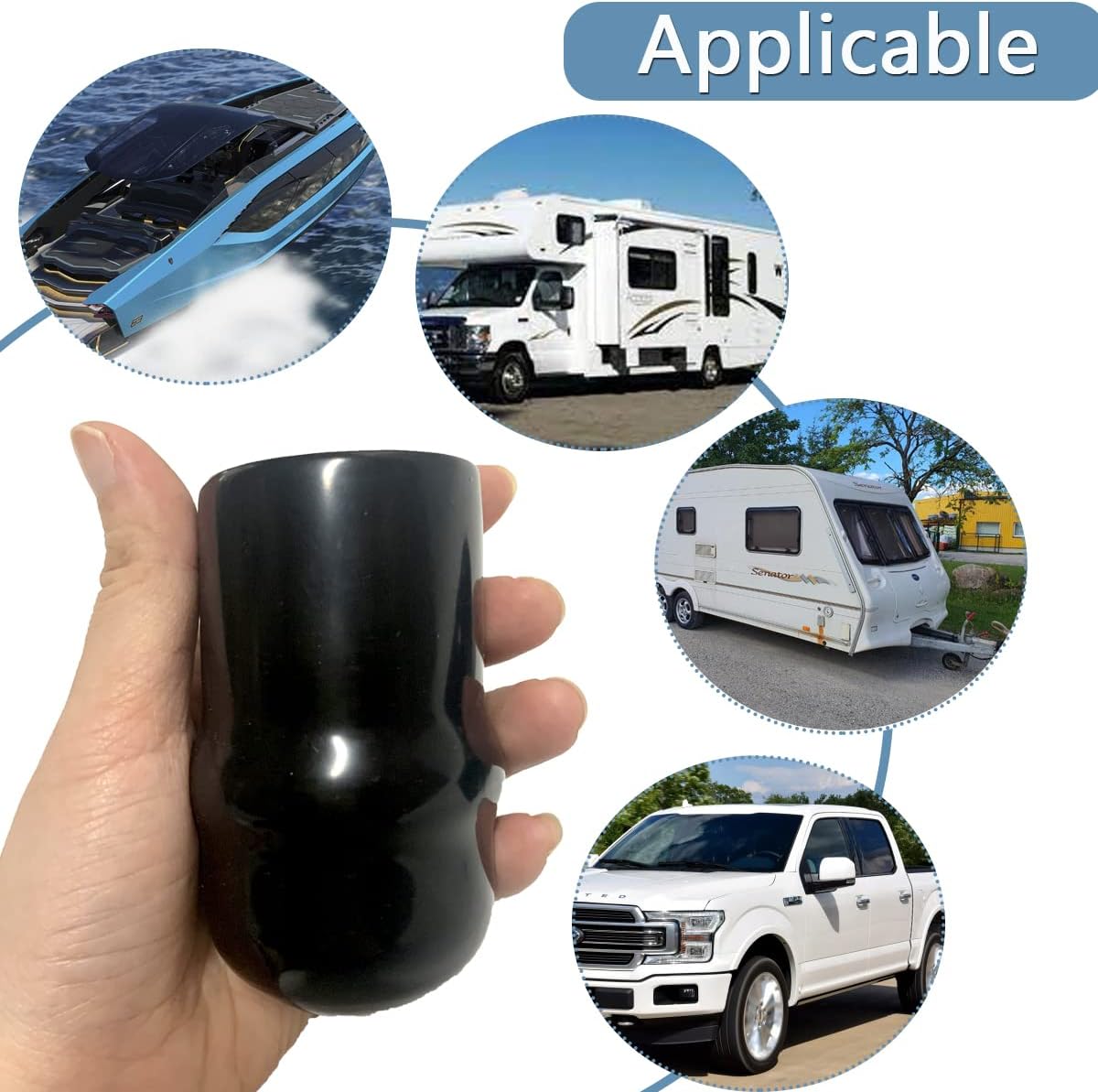 Trailer Hitch Ball Cover Waterproof Towball Protector Cap 2" for RV, Boat, Caravan,Trucks