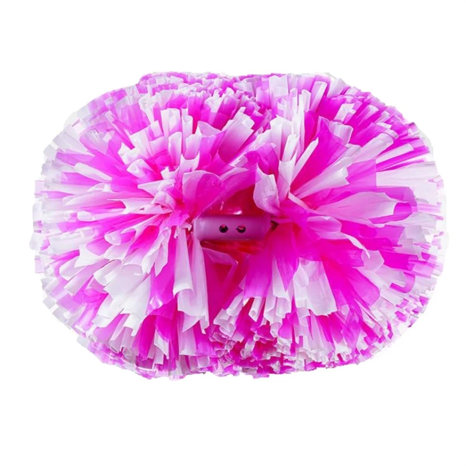 Cheerleader Pom Poms 2 Pack Cheerleading Pom Poms with Baton Handle for Team Spirit Sports for Adults Sport Competition(Color11)