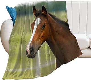 Throw Blanket Fleece Brown Animal Horse Throw Blankets for Couch  Sofa  Bed  Sof - Compare price