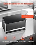 VEVOR Metal Tool Box, 8.6-inch, Portable Metal Tool Box with 3 Drawers, Small Tool Chest with EVA Liners and PP Feet Pads, Heavy-Duty Steel With Ball Bearing Opening and Powder Coated Finish, Black
