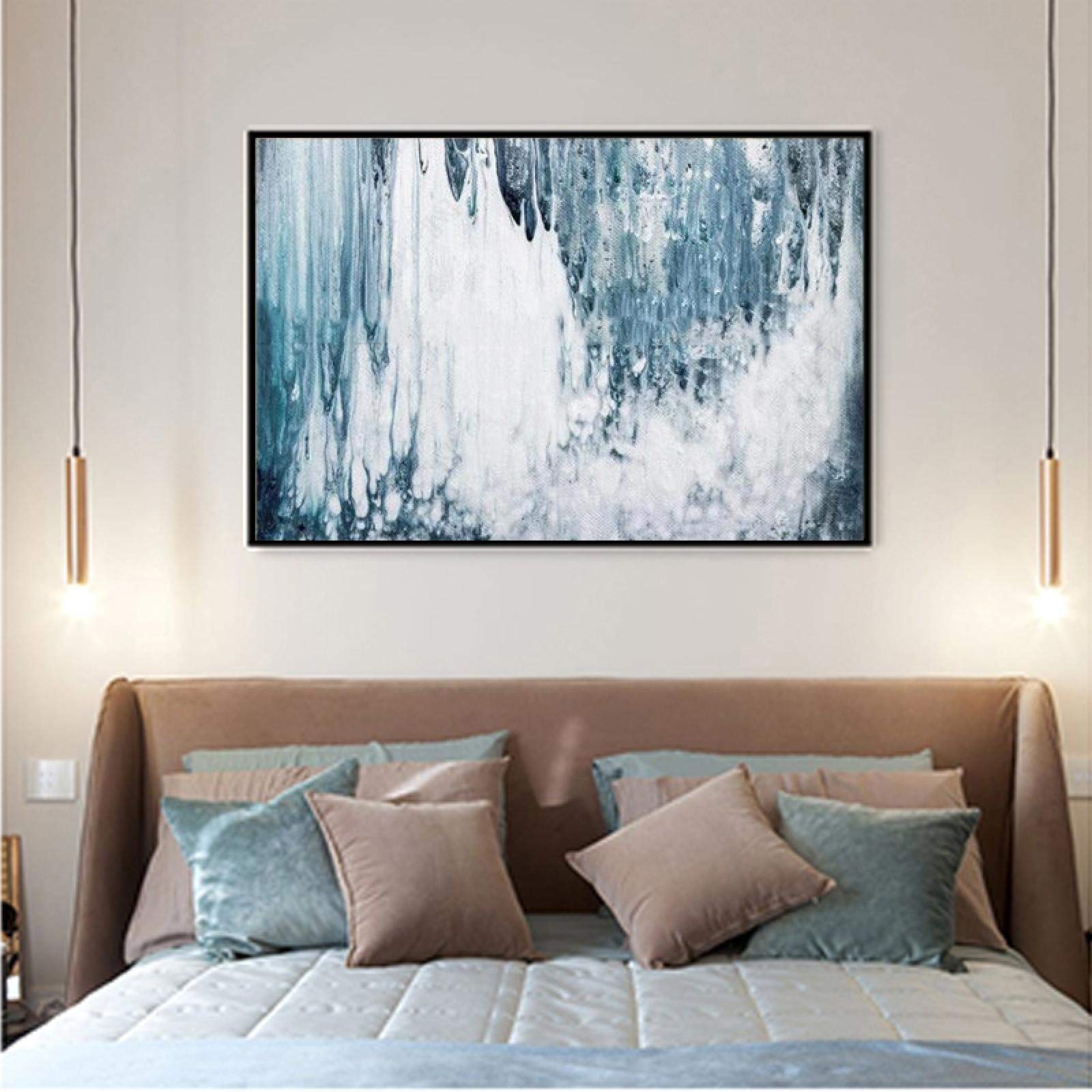 Colori astratti Unreal Canvas Poster Paesaggio blu Wall Art