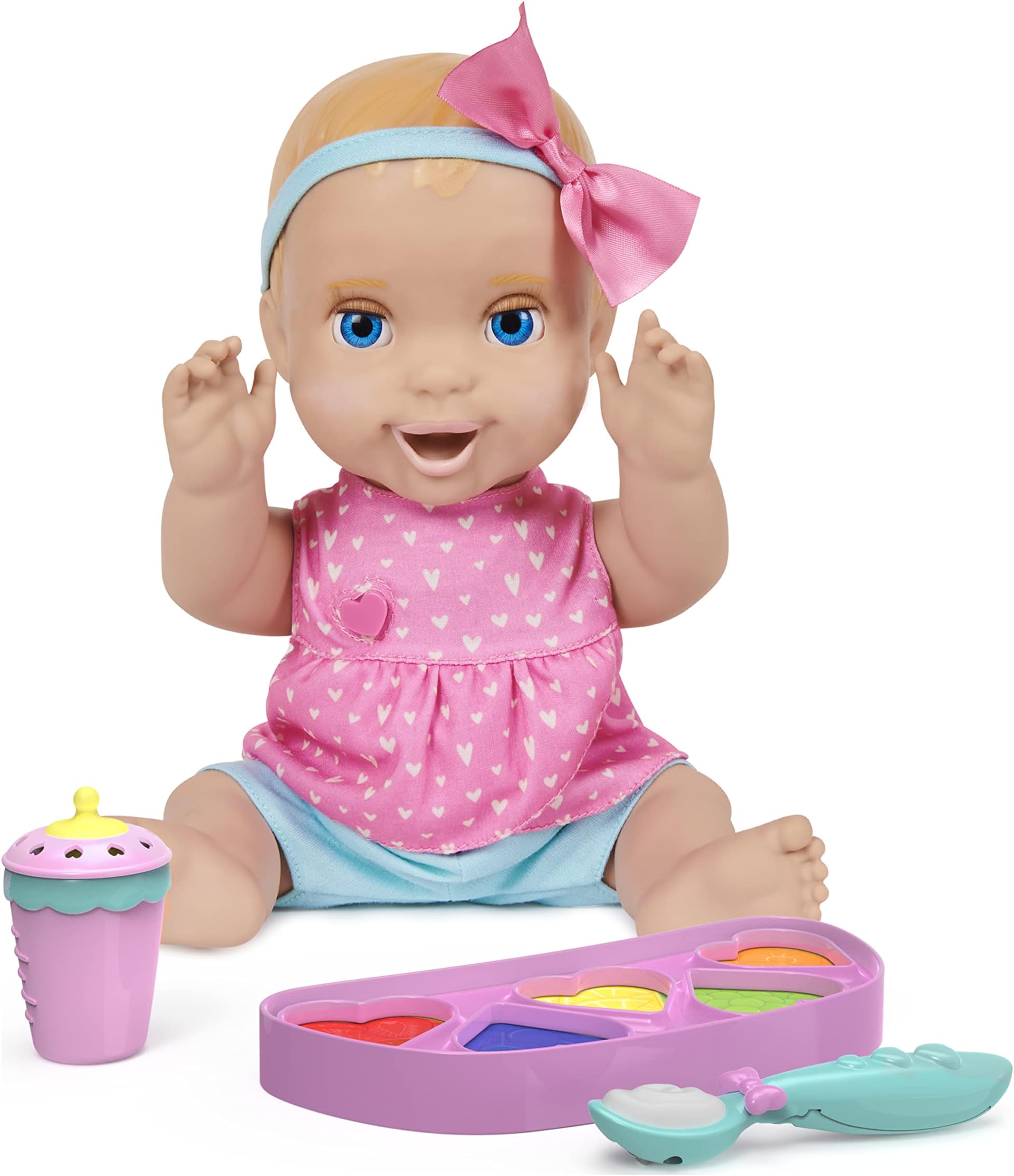 Mealtime Magic Mia, Interactive Feeding Baby Doll, Recognizes Over 50 Foods with Lifelike Reactions and Over 70 Sounds