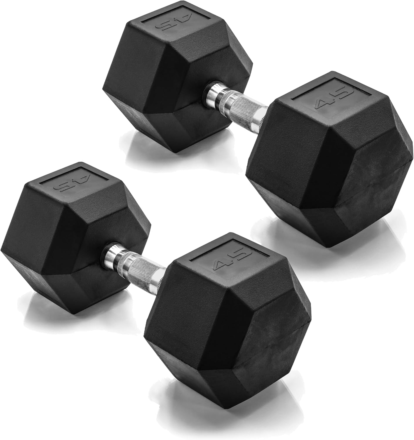 CAP Barbell Coated Dumbbell Weight | Multiple Options Pairs & Sets Chrome Handle 45 lb - Pair