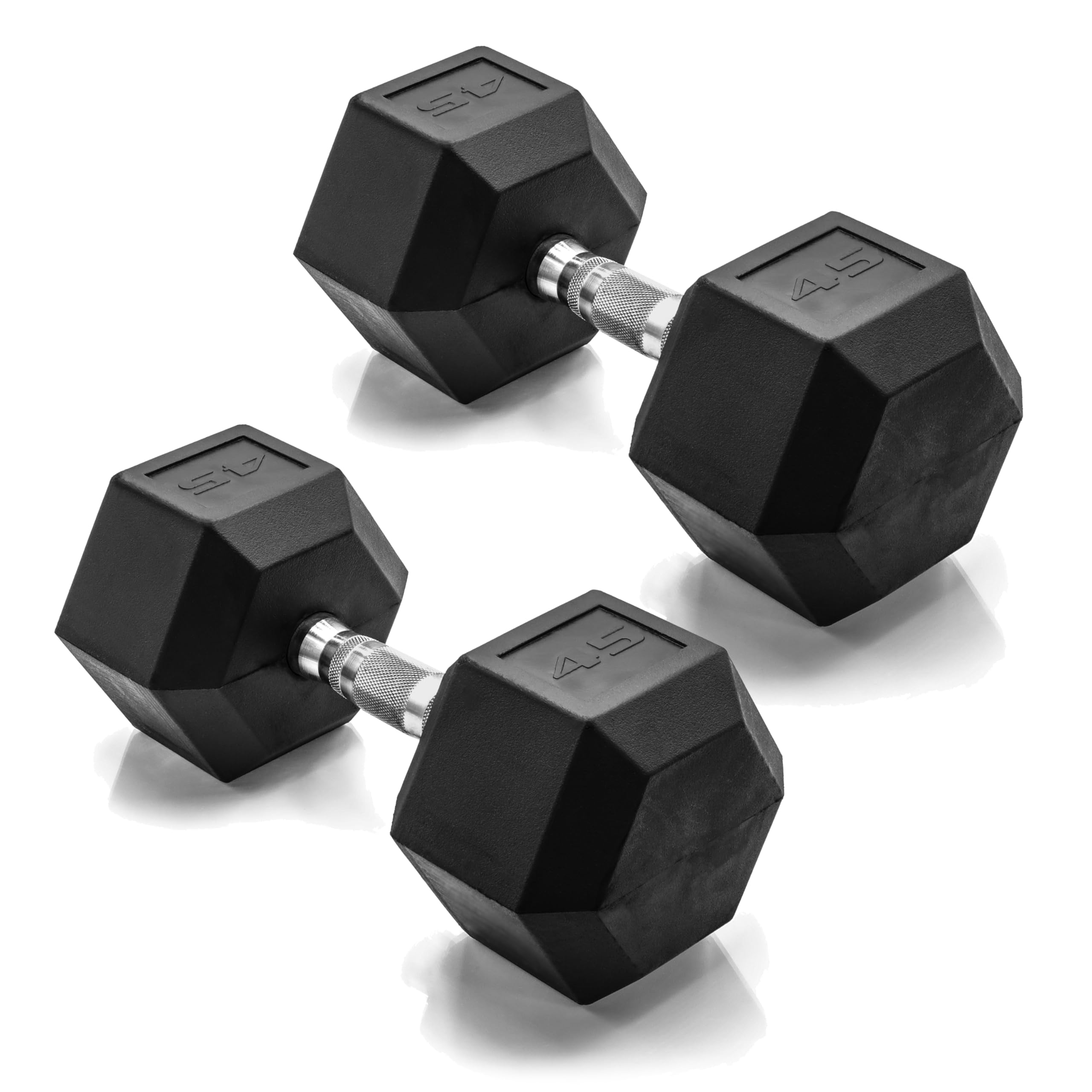 45 LB Pair Coated Hex Dumbbell Weight