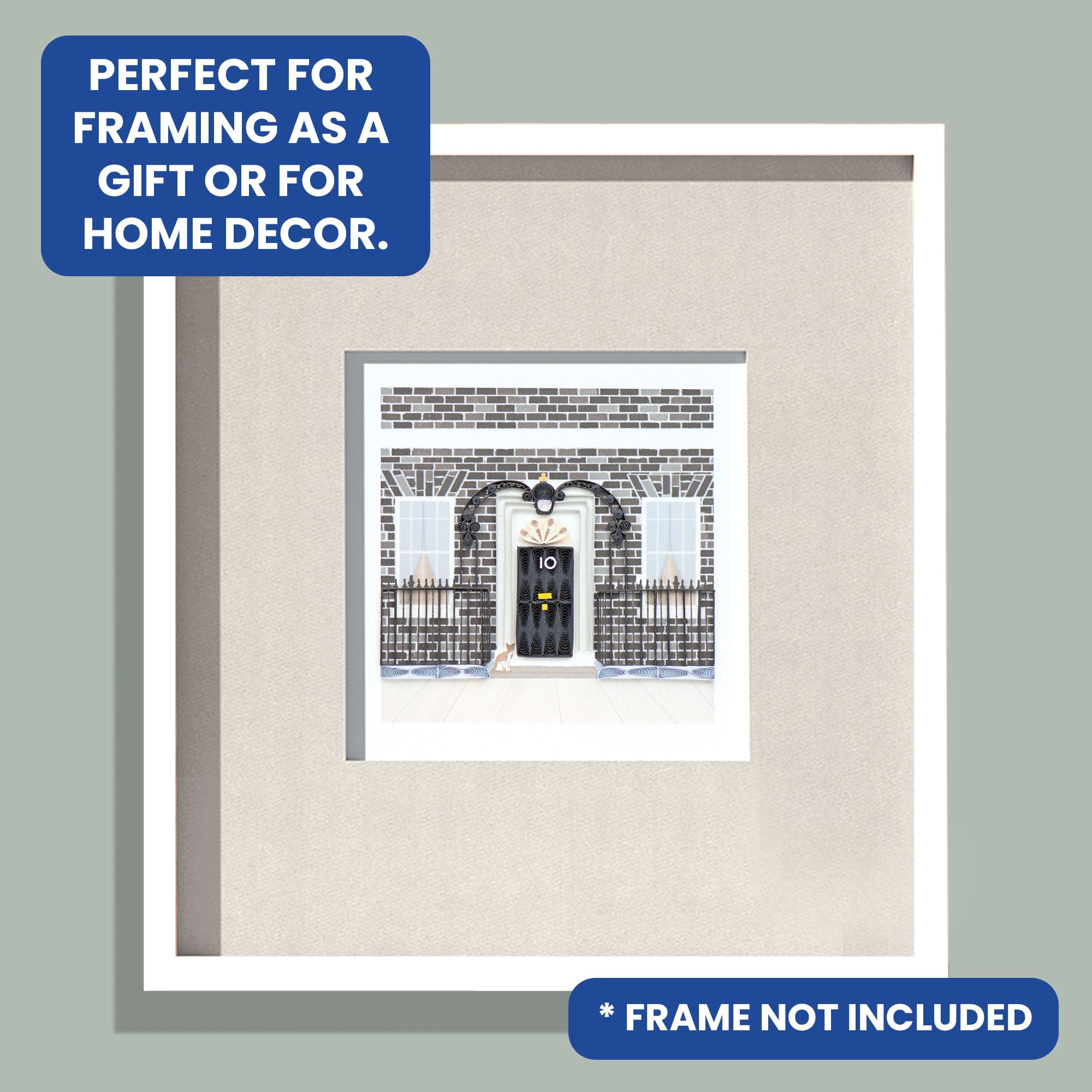 Quilling 10 Downing Street Prime Minister Hand-Finished Art Greeting Card Frameable Art, Suitable for Framing in a Card Frame - Image 2