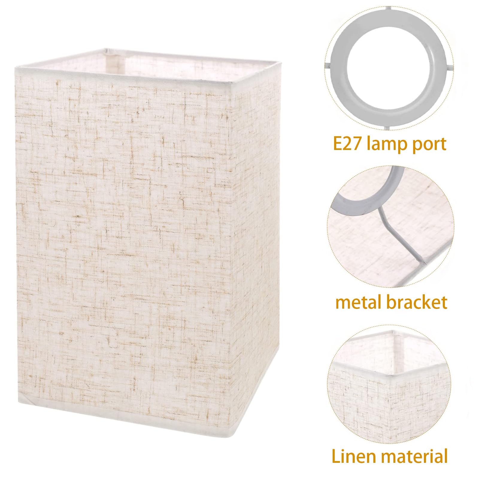 Paralume Quadrato In Lino E27 - Design Moderno Per Lampade Da Tavolo E Sospensione - Foto 9