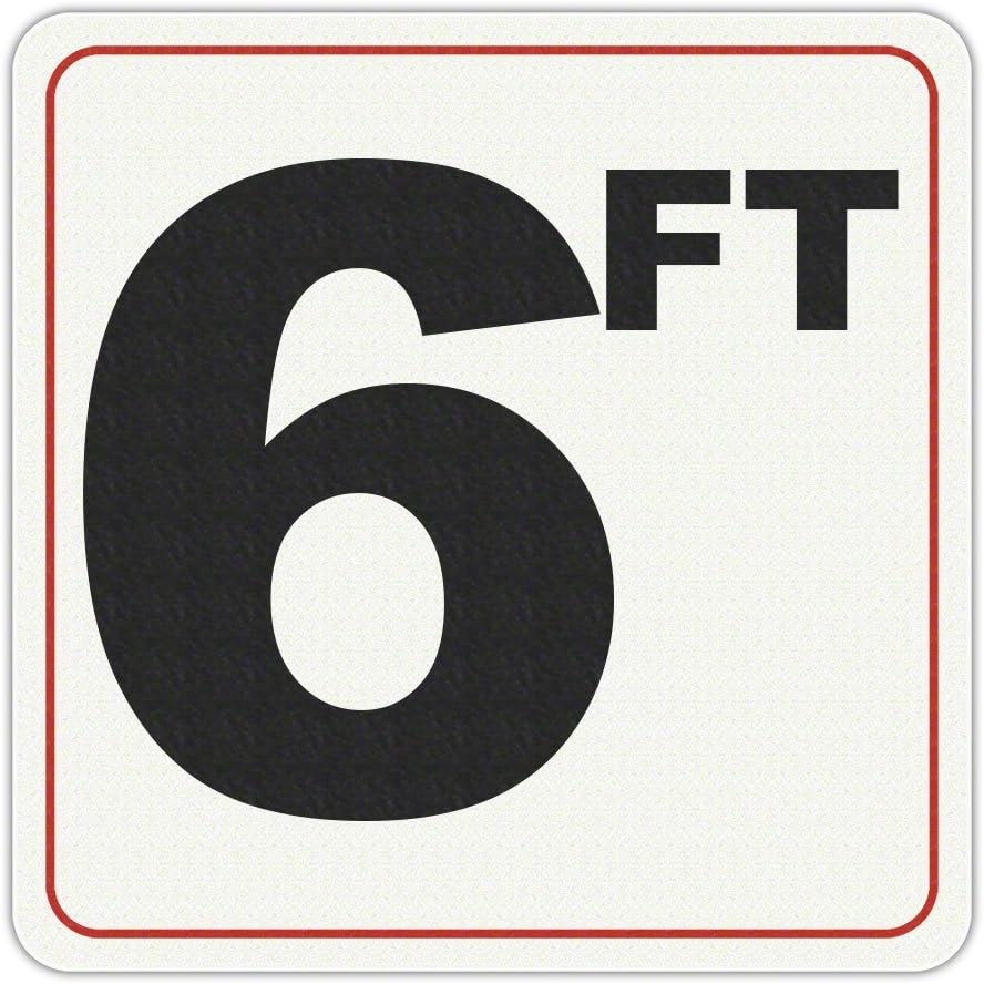 WABRINY 6 FT - Adhesive Depth Marker - 6 Inch x 6 Inch with 4 Inch Lettering