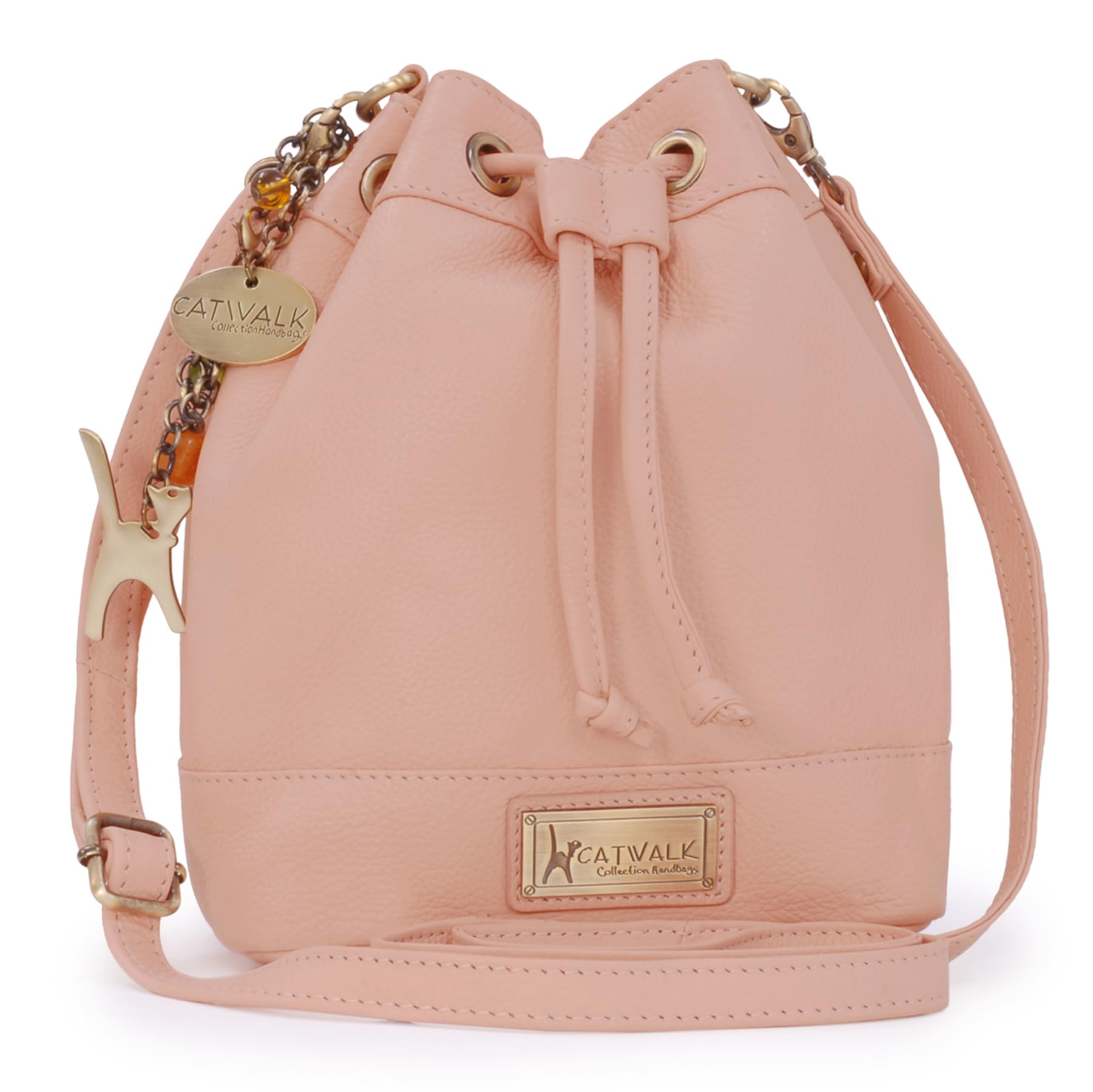 Catwalk Collection Handbags - Damen Leder Umhängetasche Mittelgroß - Beuteltasche/Handtasche - Verstellbarer Schultergurt - Rochelle