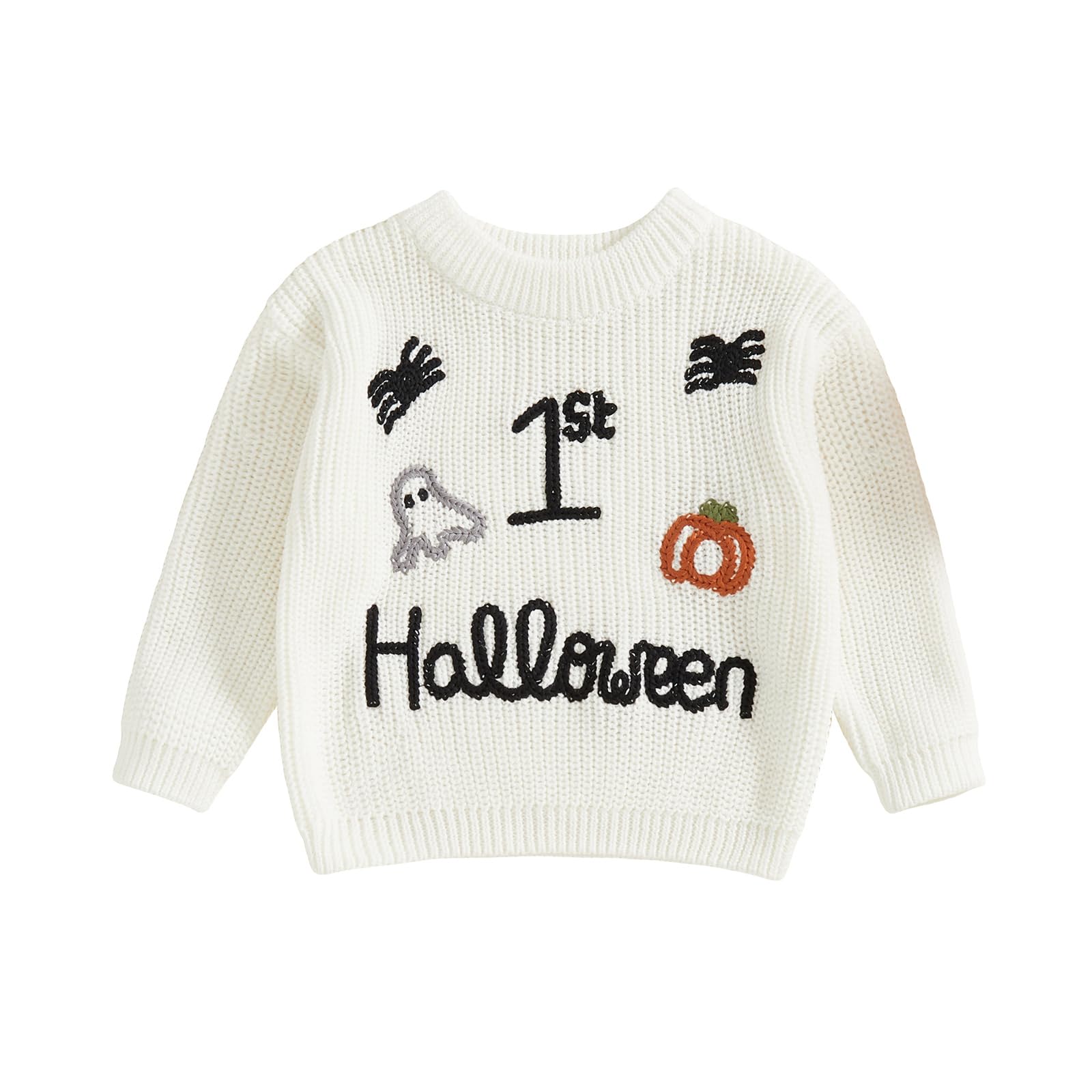 LSFYSZD Toddler Baby Girls Boys Halloween Pumpkin Sweaters Long Sleeve Crew Neck Winter Warm Knitwear Pullover Jumpers Top — view 111