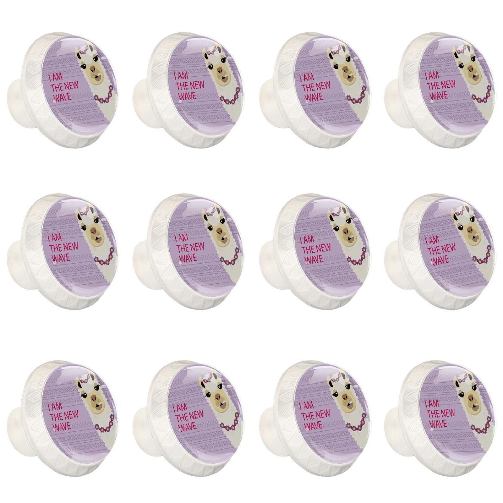 Boutons d'armoires de cuisine alpaga violet lot de 12 poignées de tiroir rondes pour commode