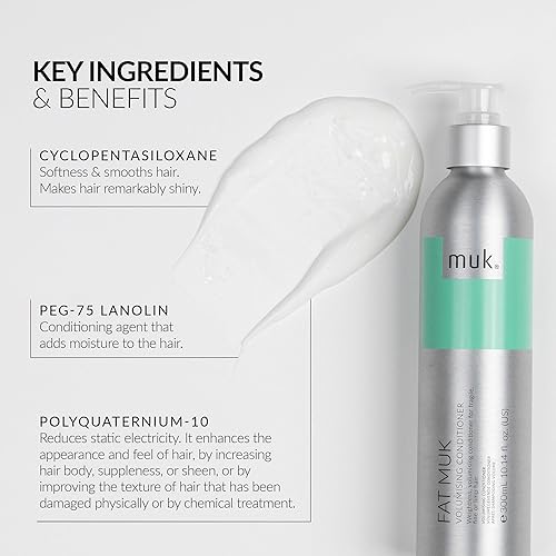 Miniatura 4 de muk Haircare Fat muk Acondicionador voluminizante, espesa y fortalece el cabello, 10.1 fl oz
