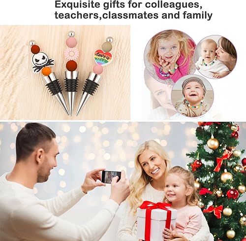 Miniatura 2 de YAPROMO 60 cuentas de silicona de 0.591 in, cuentas redondas de silicona para llaveros de bricolaje, cuentas de silicona de grado alimenticio con