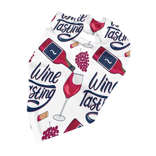 Foto 5 de 8 de Sipeigyd Botella de copa de vino tinto, 1 bufanda lavable para perro, triangular, ajustable