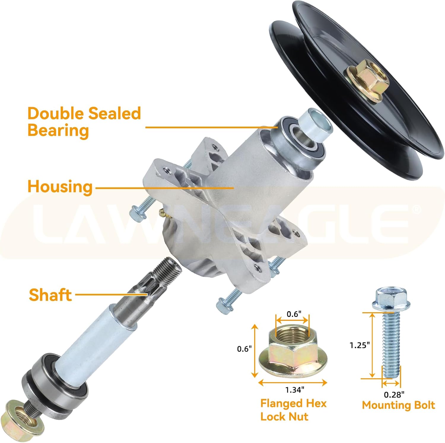 918-04456B Spindle Assembly with 756-04129B Idler Pulley Replaces 918-04456 Spindle Assembly 618-04456 MTD 918-04456 918 04456 618-04456 Spindle 618-04461 for Cub Cadet LT1042 Tractors