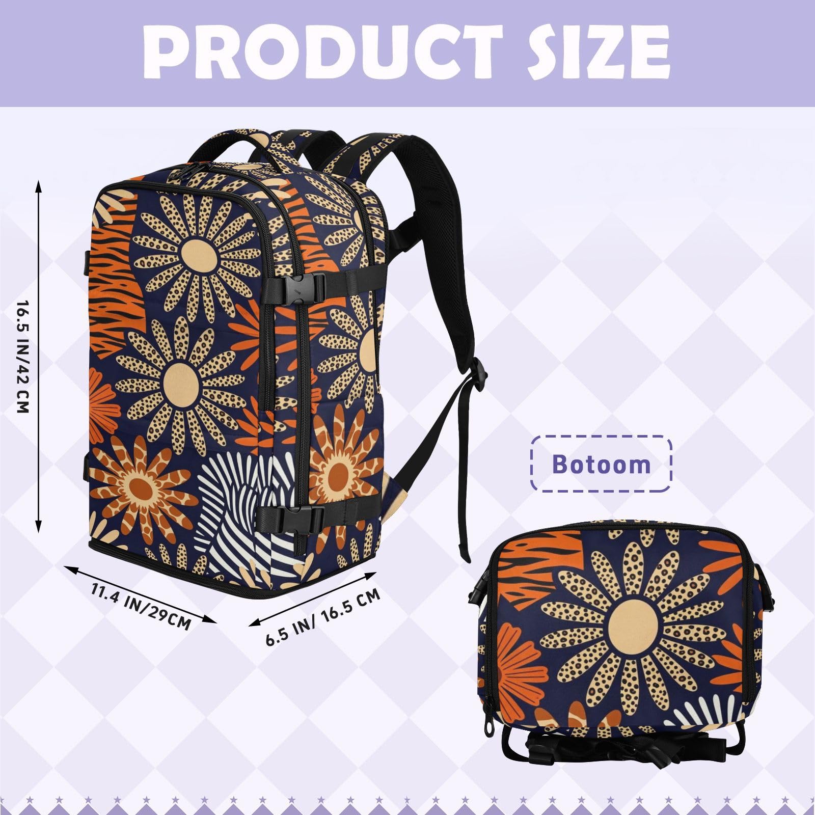 Duży plecak torba na laptopa 15,6 cala dla mężczyzn do pracy 20 l | Wodoodporna lekka męska torba na laptopa kwiatowy boho kwiaty urocze zwierzęta lampart 15,6 torba na laptopa do samolotów