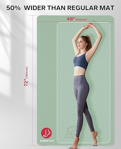 Miniatura 2 de HAPBEAR Extra Large Yoga Mat - 72"x48"78"x54", 14" & 13" Thick, Non-Slip, Durable, Eco-Friendly, Wide Exercise Mat for Home Workouts, Yoga, Pilates,
