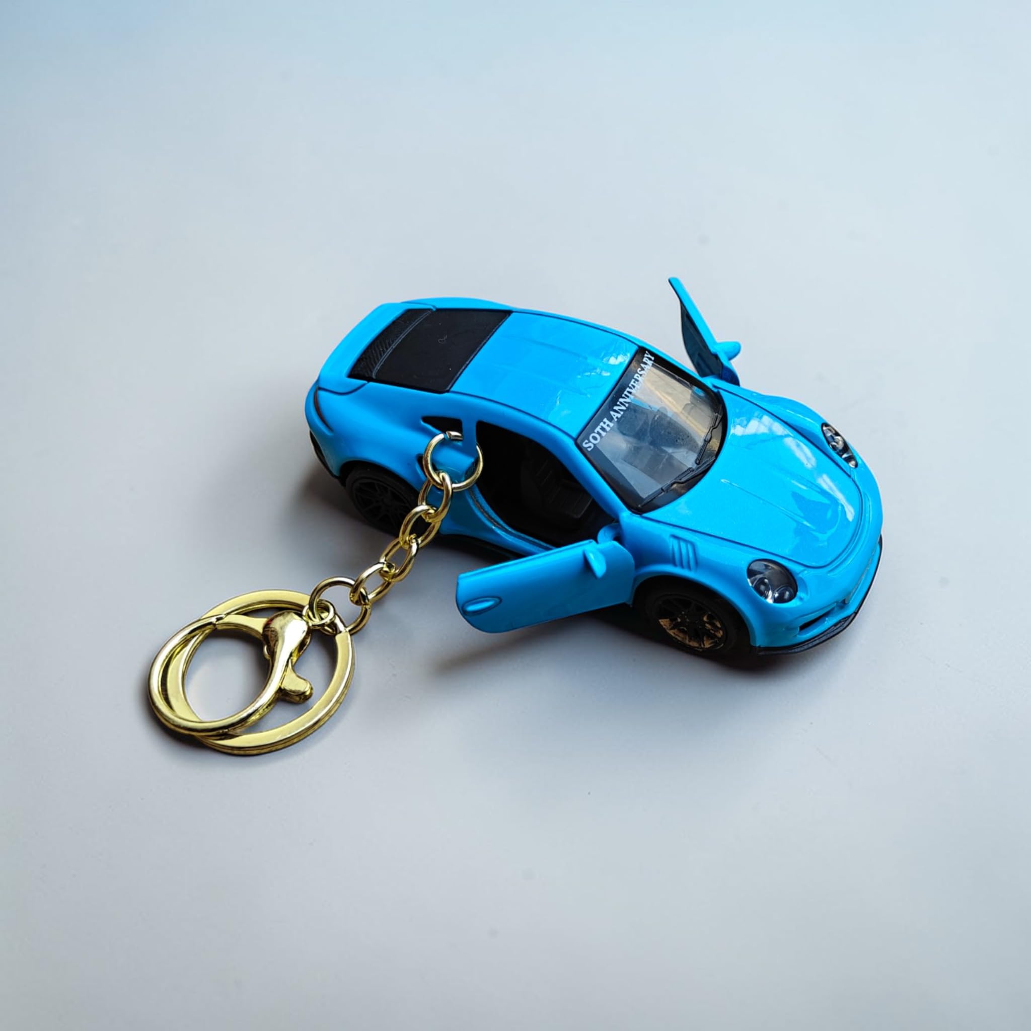 Antique Stylish Pull Back Full Metal | Luxury | Super Sports Car Keychain For Car Dashboard | For Gifting (Blue)-image-44