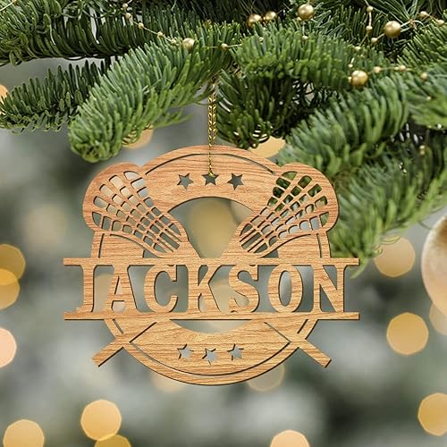 Miniatura 6 de Adorno personalizado de palos de lacrosse  nombre personalizado, adorno LAX, adornos de equipo y jugador de lacrosse, decoración de regalo para