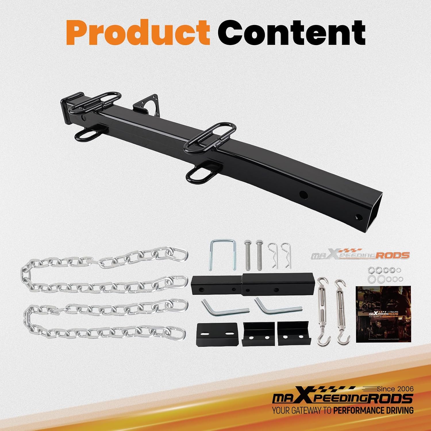 maXpeedingrods 2.5" to 2" Trailer Hitch Extender Adapter for Towing RV, Campers, Cargo Trailers, 4500 LBS