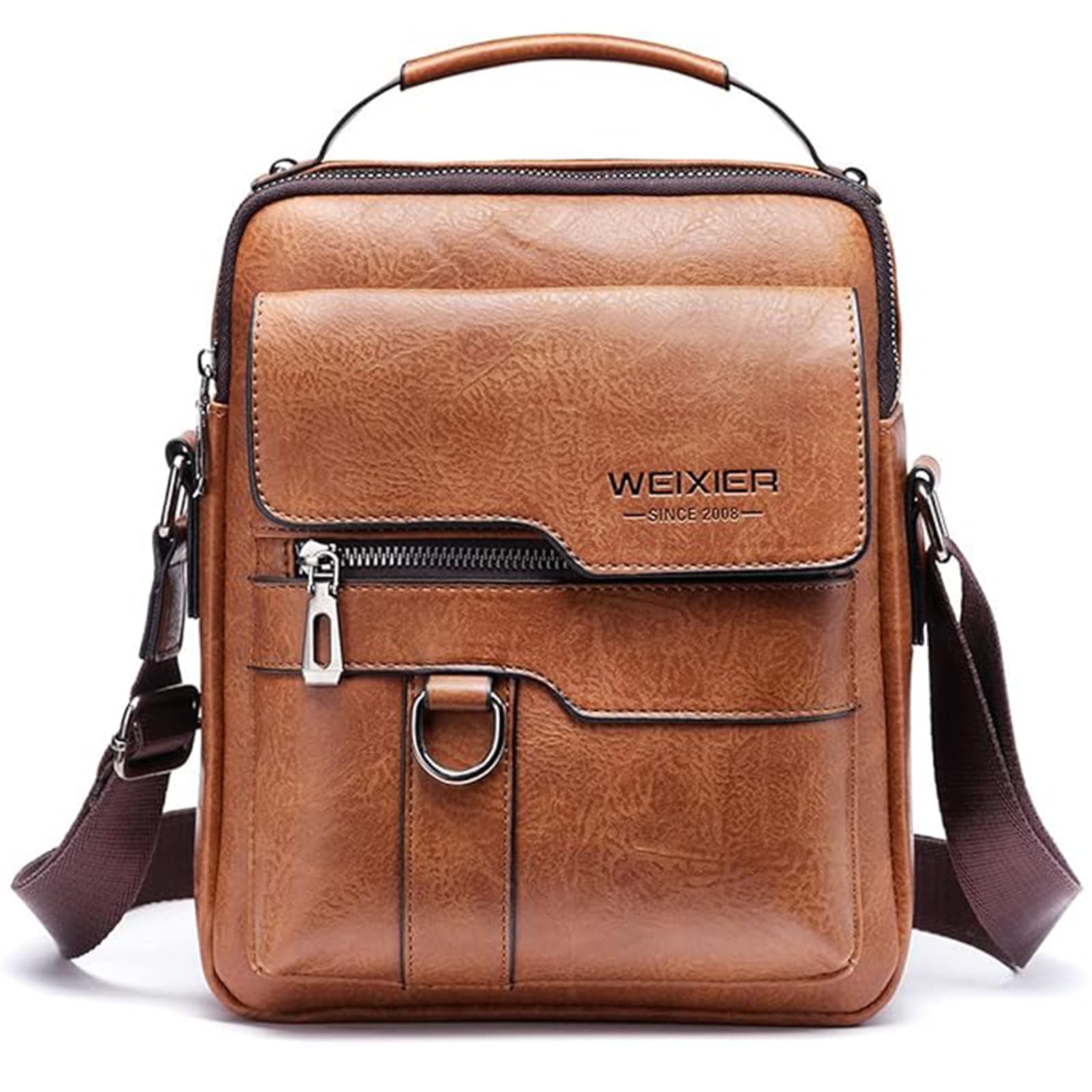 Sacoche Homme Sacs à Bandoulière Vintage Sacoche Bandoulière Cuir Petite Shoulder Bag Crossbody Business Cartable Besace Pochette Sacs à main pour sport voyages travail (Marron Sacs bandoulière)