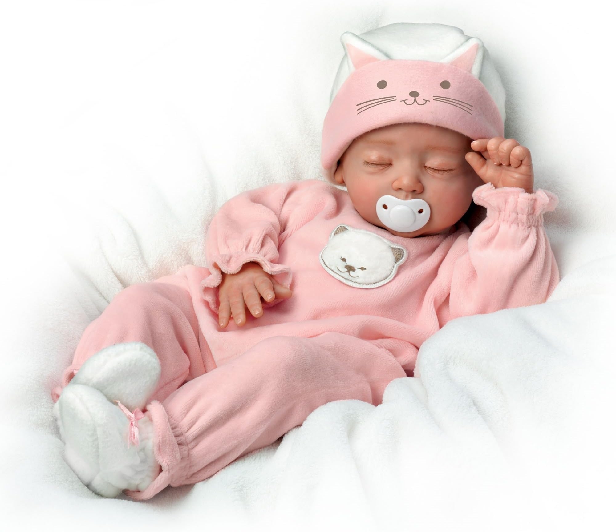 Ashton Drake 'Katie, my Sweet Little Kitten' - Lifelike Baby Doll with Kitten-Themed Outfit - RealTouch Vinyl Skin