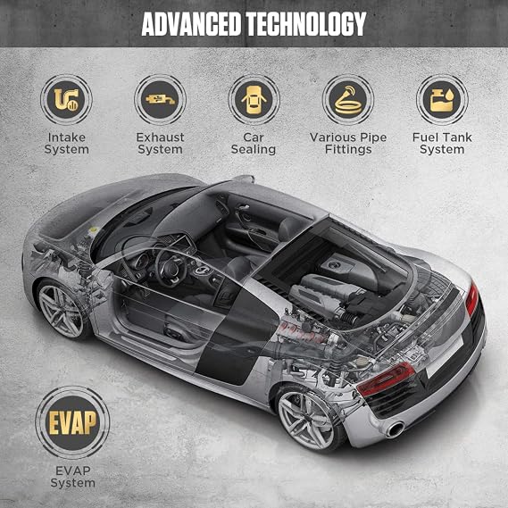 AUTOOL Smoke Machine Automotive Leak Detector, Evap Vacuum Smoke Diagnostic Tester, Pipeline Fuel Leakage Detector Compatible with 12V Vehicles